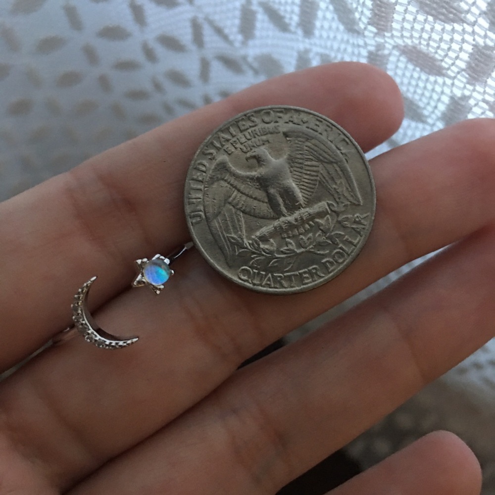 2/$30 Adjustable Moon & Star Moonstone Ring - Picture 3 of 9